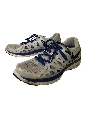 NIKE DUAL FUSION RUN 2 MEN'S WHITE BLUE WALKING RUNNING SHOES MEN'S SIZE 11